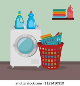 wash machine with laundry service icons