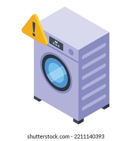 Wash machine repair service icon isometric vector. Home appliance. Broken electric