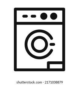 Wash machine vector icon black color isolated on white background. 10 eps