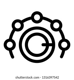 Wash machine wheel mode icon. Outline wash machine wheel mode vector icon for web design isolated on white background
