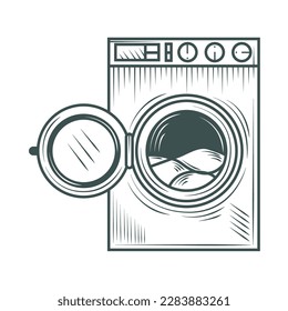 wash machinery on isolated white background icon isolated