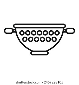 Wash metal colander icon outline vector. Cooking element. Design metal tool