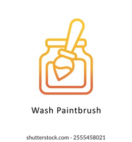 Wash Paintbrush Vector Gradient Outline Icon. Eps file 10