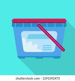 Wash plastic box icon. Flat illustration of wash plastic box vector icon for web design