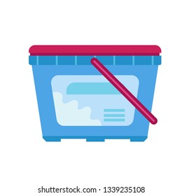 Wash plastic box icon. Flat illustration of wash plastic box vector icon for web design