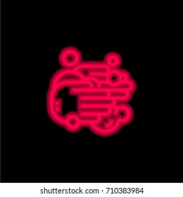 Wash red glowing neon ui ux icon. Glowing sign logo vector