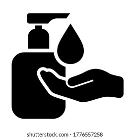 Wash And Sanitise Your Hands, Vector Icon Isolated On White Background