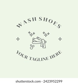 wash shoes business line minimalist design minimalist illustration creative