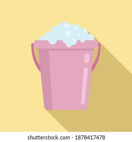 Wash soap bucket icon. Flat illustration of wash soap bucket vector icon for web design