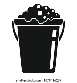 Wash soap bucket icon. Simple illustration of wash soap bucket vector icon for web design isolated on white background
