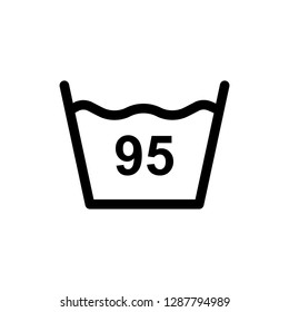 Wash Temperature Symbol, Water Heat Sign. Laundry Icon. Washing Rule Vector Illustration.