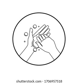 Wash their hands. Antibacterial protection. Protection from viruses and bacteria. White background.