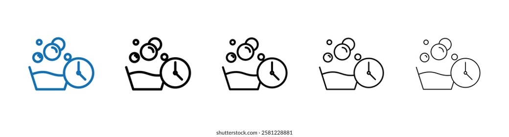 Wash Time icon Outline vector logo for web ui