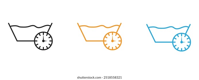 Wash Time icon Thin line illustration set