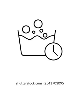 Wash Time icon Thin line vector illustration set