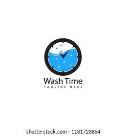 wash time logo template design vector in isolated background