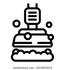 Wash vacuum cleaner icon outline vector. Brush living space. Organize slim