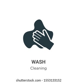 Wash vector icon on white background. Flat vector wash icon symbol sign from modern cleaning collection for mobile concept and web apps design.