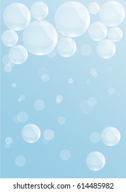 wash, vector vertical background, mineral water and soap bubbles