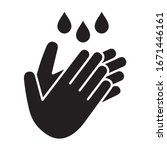 Wash / washing hands to keep clean flat vector icon for websites and print