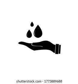 Wash / washing hands to keep clean flat vector icon white background