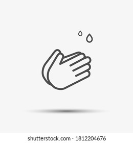 Wash / washing hands to keep clean flat vector icon for websites and print
