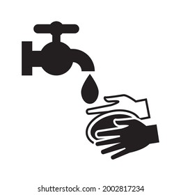 Wash or washing hands to keep clean flat vector icon for websites and print. Always keep your hands clean so you don't get the virus. Corona Virus. Covid 19. Editable and color changeable.
