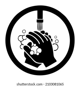 Wash  washing hands to keep clean flat vector icon for websites and print