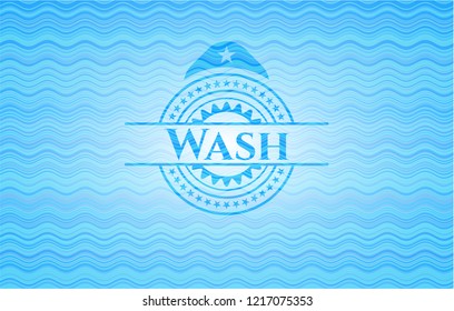 Wash water concept badge background.
