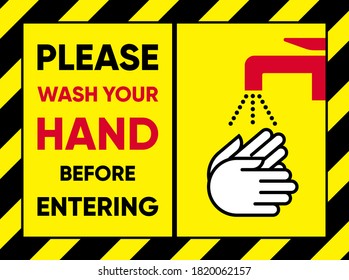 Wash Your Hand Before Entering Sign Stock Vector (Royalty Free ...
