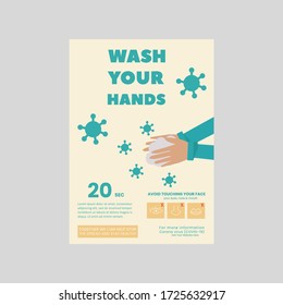 Wash Your Hand Campaign Poster Flyer Stock Vector (Royalty Free ...