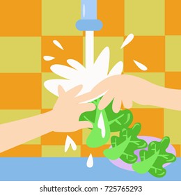 Wash Your Hand Children Campaign Poster Stock Vector (Royalty Free ...