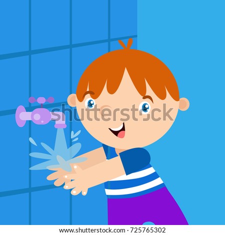 Wash Your Hand Children Campaign Poster Stock Vector (Royalty Free ...