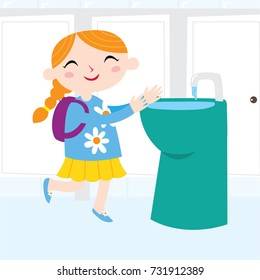 Wash your hand and feet campaign. Health campaign for children poster design template. Hygiene campaign for kid. 