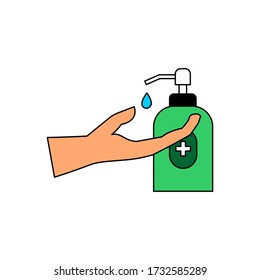 Wash Your hand Icon colorful Lineart 