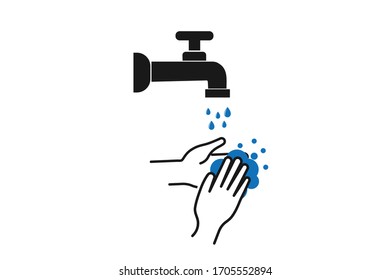 Wash your hand icon vector isolate  