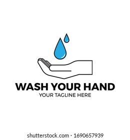 wash your hand logo vector illustration