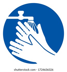 Wash Your Hand Please Symbol Sign,Vector Illustration, Isolated On White Background Label. EPS10 
