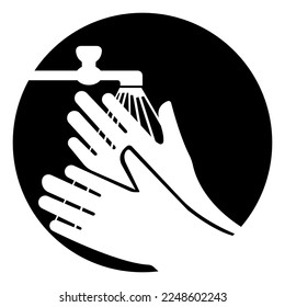 Lávese La Mano Por Favor Símbolo,Ilustración Vectora, Aislada En Etiqueta De Fondo Blanco. EPS10 