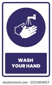 Waschen Sie Ihre Hand Sicherheitsschild Vektor