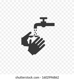 Wash your hand sign. Stock Vector illustration isolated on white background.