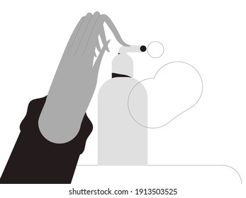 Wash your hand with soap to prevent virus and bacteria.Vector illustration. Use in web projects and applications.