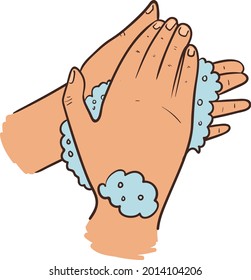 Lávese el dibujo de la mano vectorial