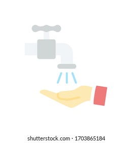 Wash Your Hand Vector Flat illustration. Corona virus pandemic icon.