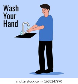 wash your hand, vector illustration