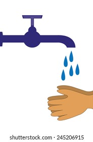 Wash your hand. Vector Illustration