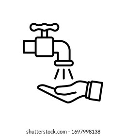  Wash Your Hand vector outline illustration. covid-19 EPS 10
