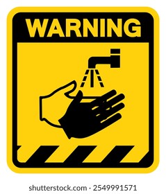 Wash Your Hand Warning Sign, Vector Illustration, Isolate On White Background Label.EPS10