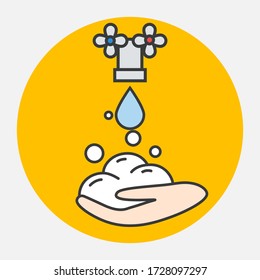 Wash your hands banner prevent virus covid-19
