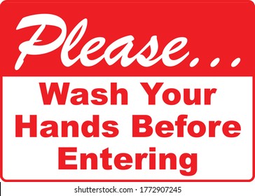 Wash Your Hands Before Entering Stock Vector (Royalty Free) 1772907245 ...